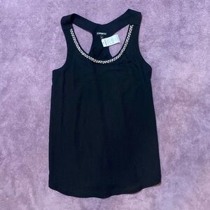 NWT Express black sleeveless jeweled top. Size XS